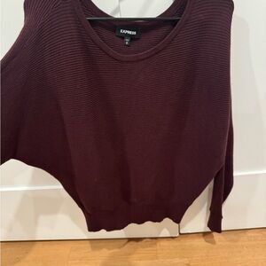 Express Ribbed Burgundy Sweater